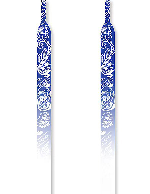 Fashion Cashew Dark Blue Gradient-110cm Cashew Flower Print Gradient Flat Laces