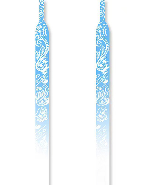 Fashion Cashew Sky Blue Gradient-120cm Cashew Flower Print Gradient Flat Laces