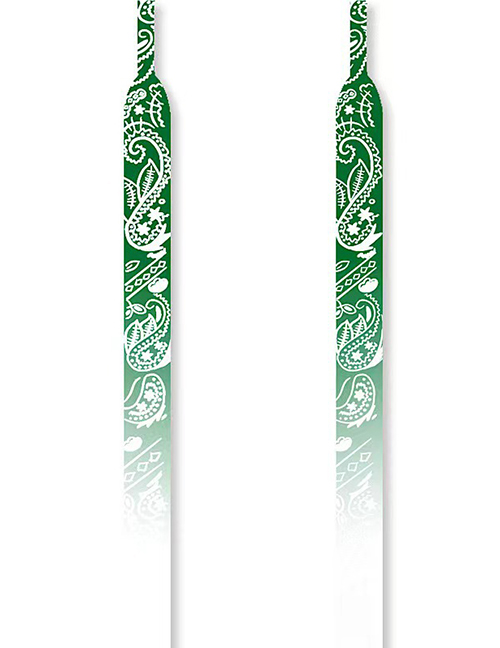 Fashion Cashew Green Gradient-140cm Cashew Flower Print Gradient Flat Laces