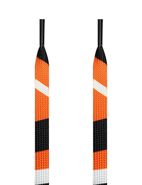 Fashion Black And White Orange Three-color Stitching-120cm Polyester Tricolor Stitching Laces
