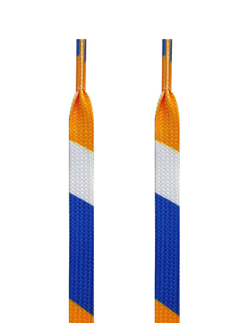 Fashion White Blue And Yellow Three-color Stitching Shoelace 120cm Polyester Tricolor Stitching Laces