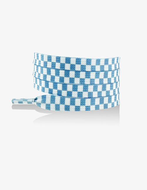 Fashion Sky Blue And White 80cm Polyester Check Laces