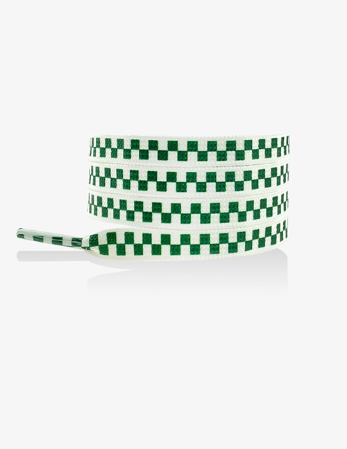 Fashion Stereo Dark Green 80cm Polyester Check Laces