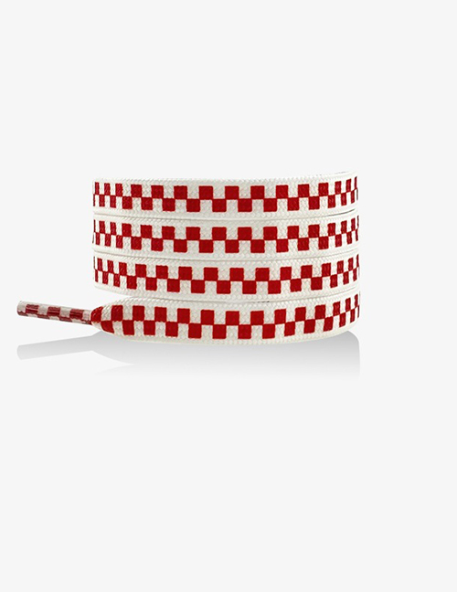 Fashion Stereo Red 80cm Polyester Check Laces