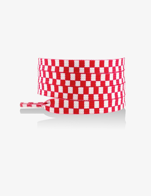 Fashion Red And White 160cm Polyester Check Laces