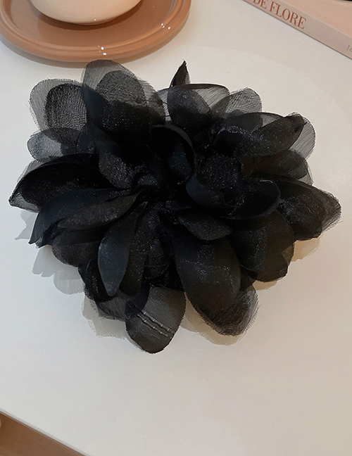 Fashion Black Mesh Flower Clip