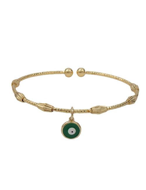 Fashion Green Copper Gold Plated Oil Eye Bracelet