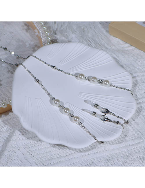 Fashion Pearl Silver Alloy Geometric Pearl Beaded Glasses Chain