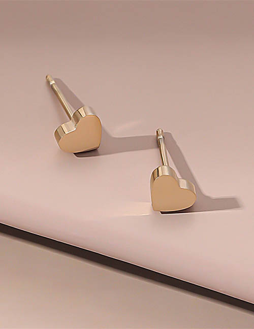 Fashion Style Twenty Titanium Steel Geometric Heart Stud Earrings