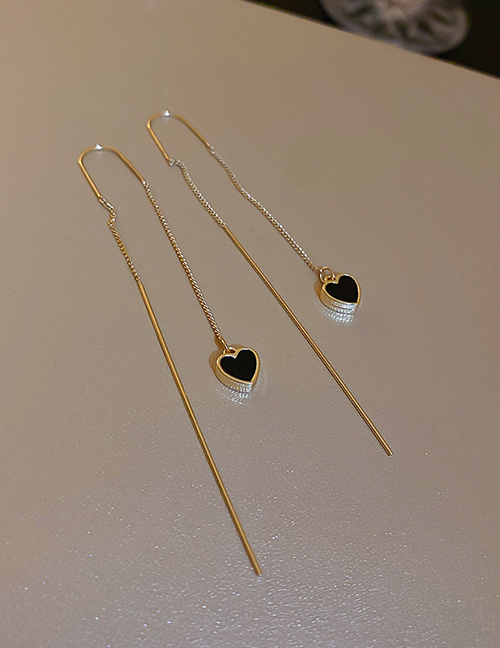 Fashion Gold Metal Geometric Heart Tassel Ear Wire
