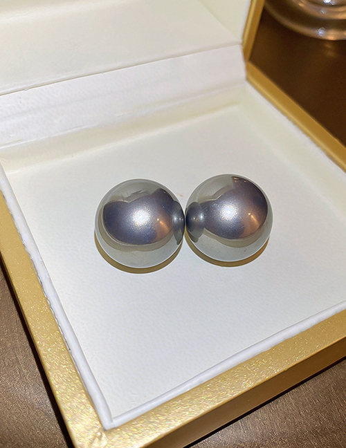 Fashion Grey Geometric Pearl Stud Earrings