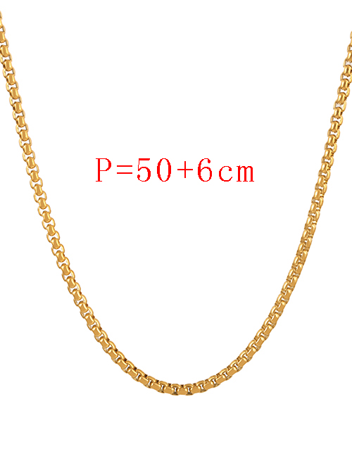 Fashion Gold-2 Titanium Steel Thick Chain Necklace (50cm)