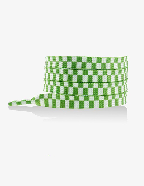 Fashion Green And White 160cm Polyester Check Laces