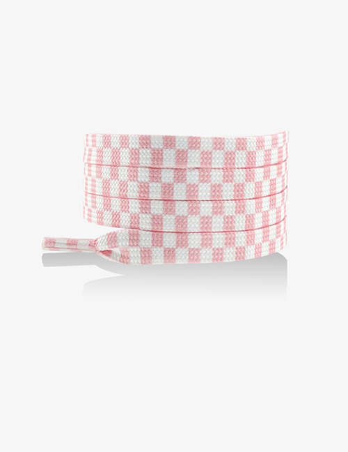 Fashion Pink And White 160cm Polyester Check Laces