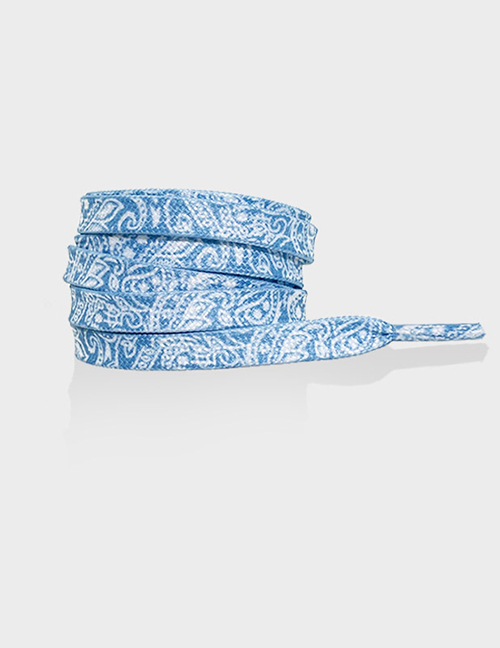 Fashion Sky Blue Background White 120cm Polyester Cashew Flower Print Laces