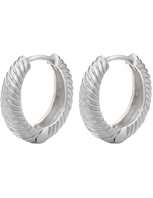 Fashion 1 Pair Of White Gold Brass Gold Plated Threaded Twist Circle Earrings