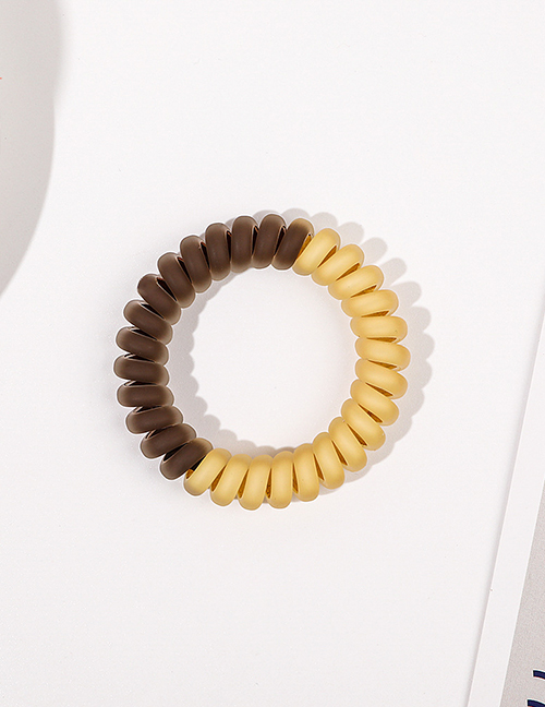 Fashion Matte Light Yellow Dark Coffee Color Matching Frosted Telephone Cord Hair Tie
