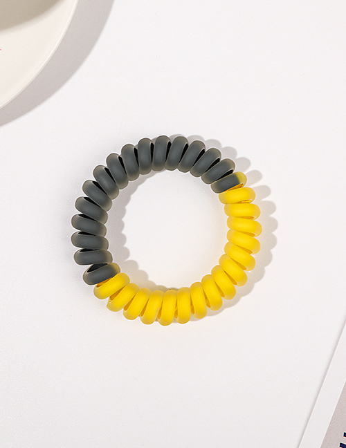 Fashion Matte Yellow Dark Gray Dark Yellow Gray Color Matching Frosted Telephone Cord Hair Tie