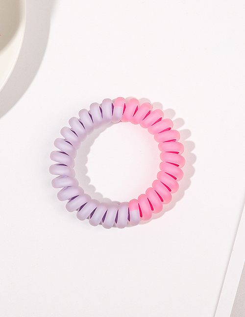 Fashion Matte Dark Pink Light Purple Color Matching Frosted Telephone Cord Hair Tie