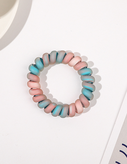 Fashion Matte Blue Powder Mix Color Matching Frosted Telephone Cord Hair Tie