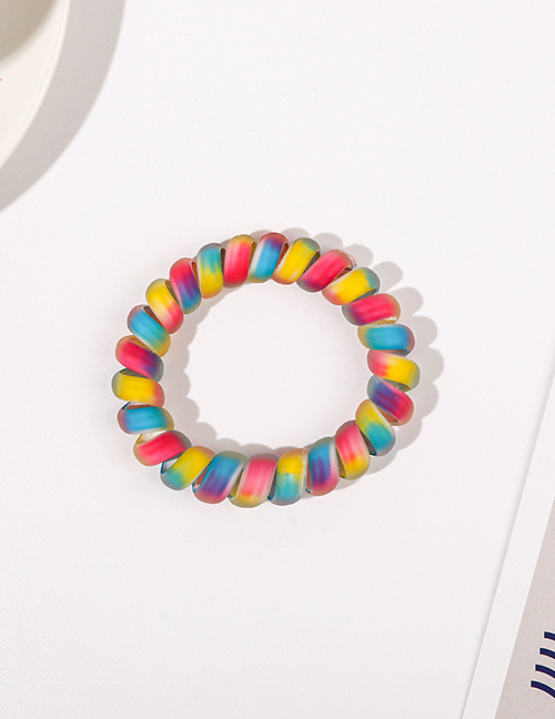 Fashion Matte Rainbow Mix Color Matching Frosted Telephone Cord Hair Tie