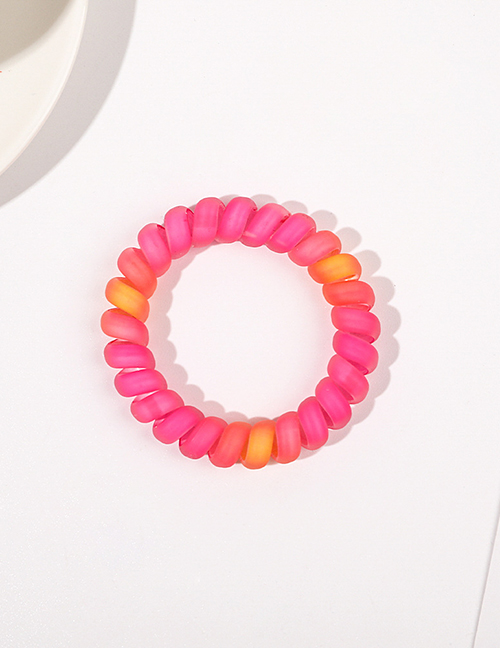Fashion Matte Rose Red Orange Color Matching Frosted Telephone Cord Hair Tie