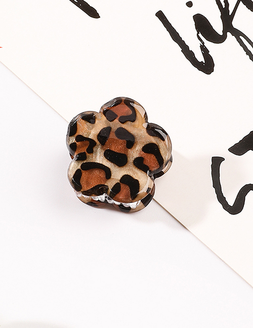 Fashion Flower Light Leopard Acetate Leopard-print Floral Grab Clip