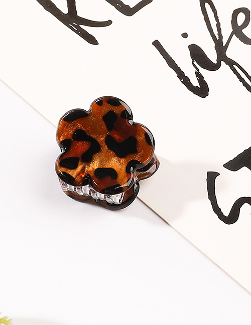 Fashion Flower Panther Acetate Leopard-print Floral Grab Clip