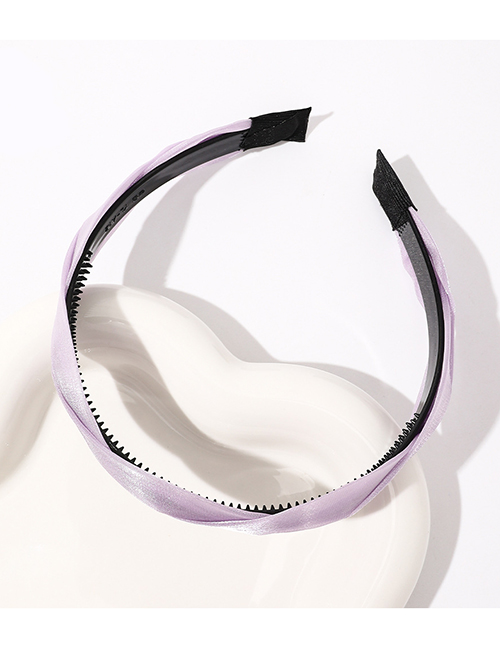 Fashion Light Purple Organza Braided Headband