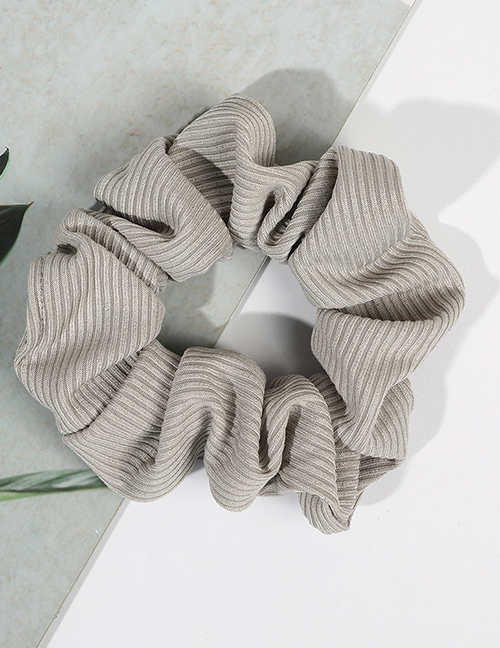 Fashion Grey Striped Knitted Crinkle Headband