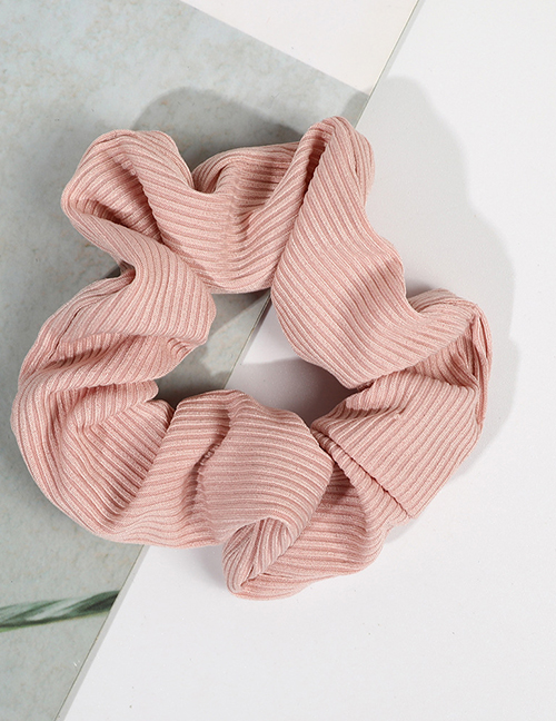 Fashion Pink Striped Knitted Crinkle Headband