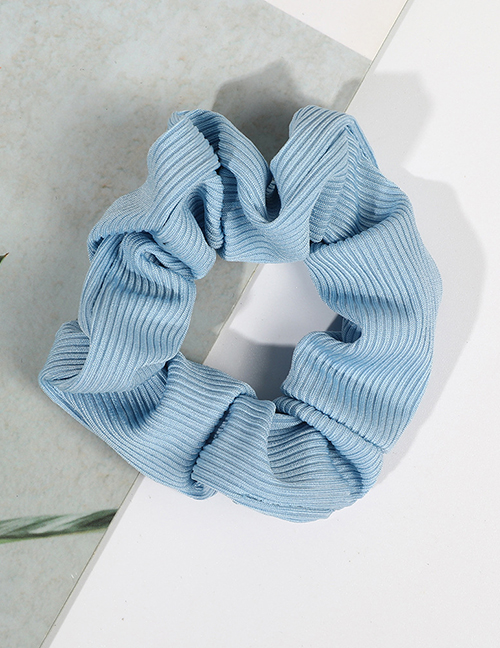 Fashion Light Blue Striped Knitted Crinkle Headband