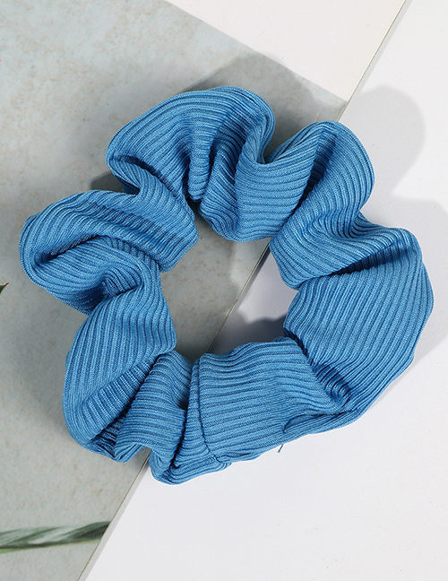 Fashion Dark Blue Striped Knitted Crinkle Headband