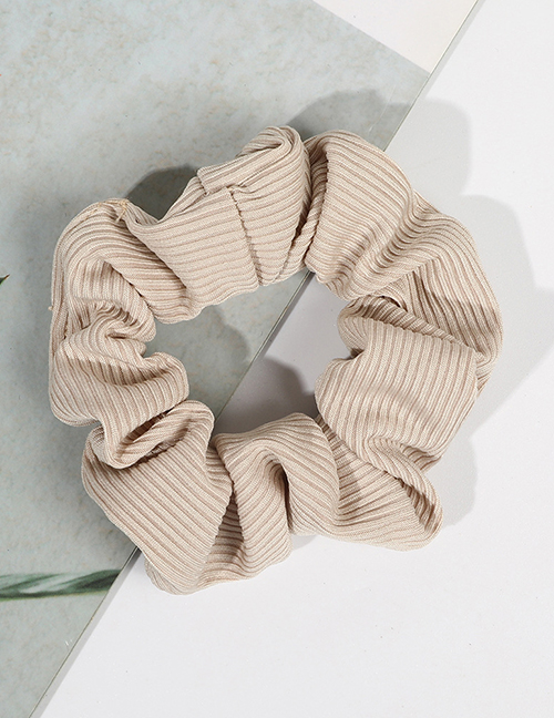 Fashion Milk Coffee Striped Knitted Crinkle Headband