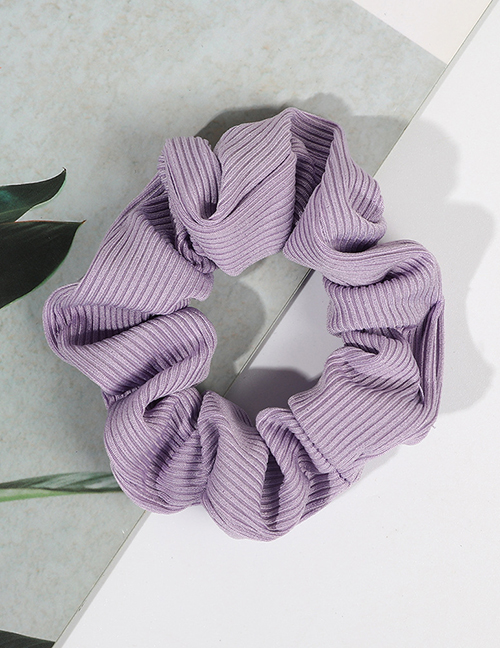 Fashion Lavender Purple Striped Knitted Crinkle Headband