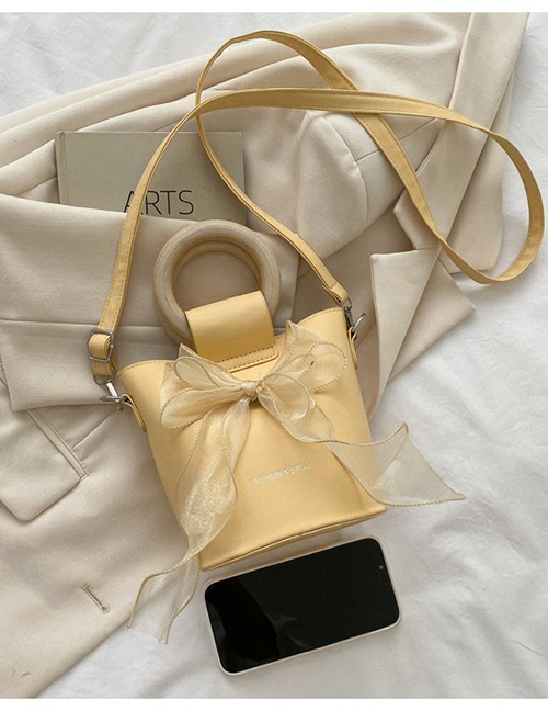 Fashion Yellow Large-capacity Crossbody Bag With Pu Bow