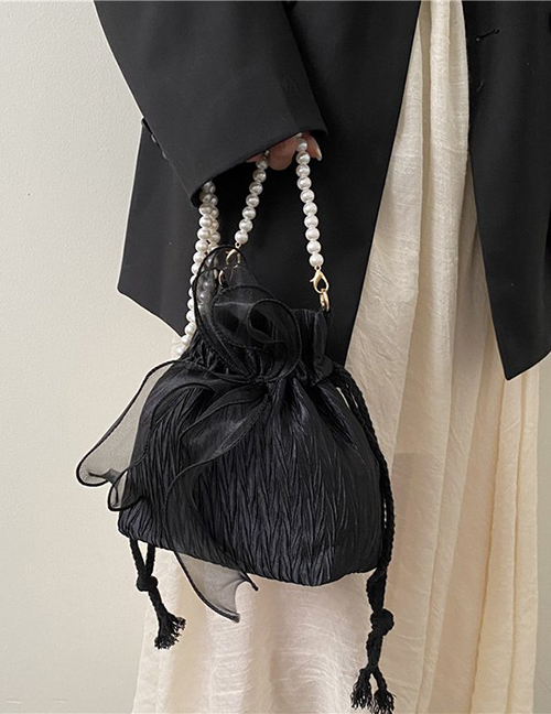 Fashion Black Bow Magnetic Buckle Crossbody Bag