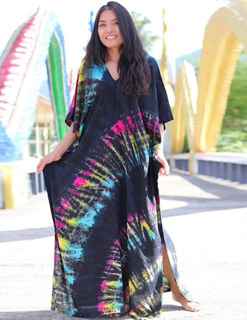 Fashion Color Tie Dye (zs1657-24) Rayon Tie-dye Swimsuit Cover-up Skirt
