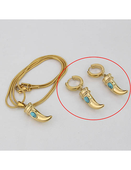 Fashion 222-2 Ear Loops Titanium Diamond Geometric Horn Earrings