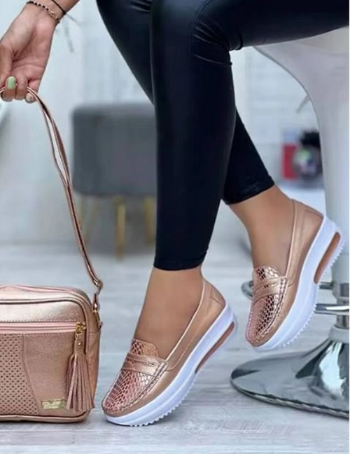 Fashion Champagne Platform Toe Shoes