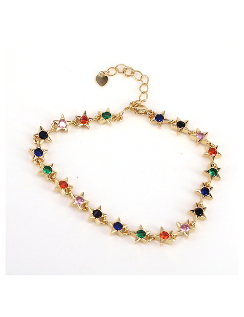 Fashion Color Metal Star Zirconium Bracelet