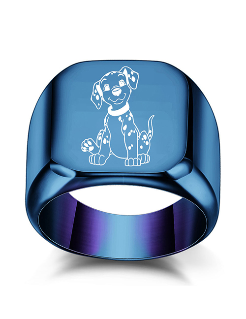 Fashion Blue Stainless Steel Dalmatians Bare Ring