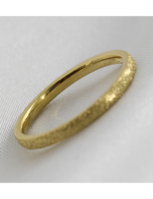 Fashion Gold Titanium Steel Frosted Ring