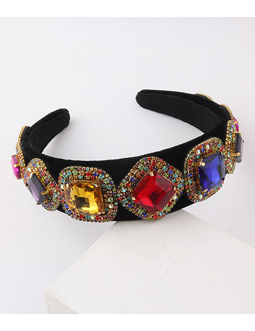 Fashion Color Fabric Diamond Wide-brimmed Headband
