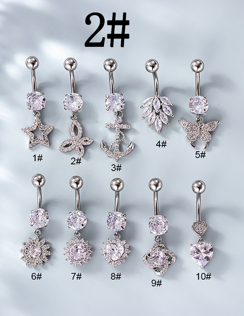 Fashion 2# Titanium Steel Set Zirconium Geometric Pierced Stud Earrings