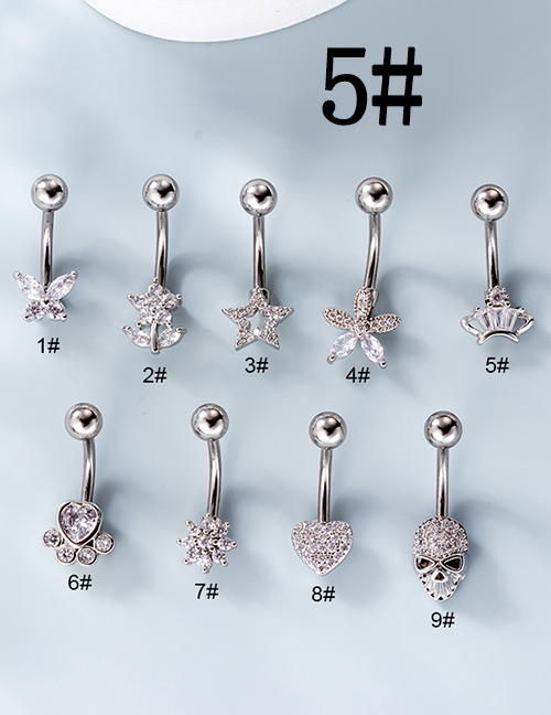 Fashion 5# Titanium Steel Set Zirconium Geometric Pierced Stud Earrings