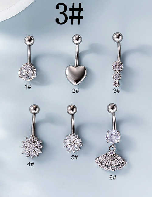 Fashion 3# Titanium Steel Set Zirconium Geometric Pierced Stud Earrings