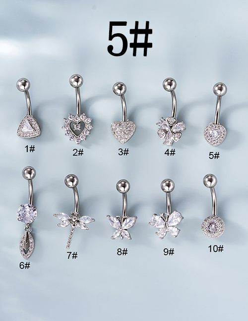 Fashion 5# Titanium Steel Set Zirconium Geometric Pierced Stud Earrings