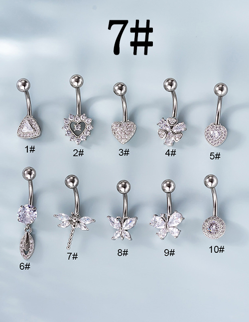 Fashion 7# Titanium Steel Set Zirconium Geometric Pierced Stud Earrings
