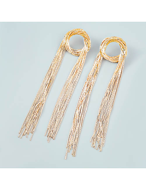 Fashion Gold Alloy Geometric Tassel Drop Earrings
